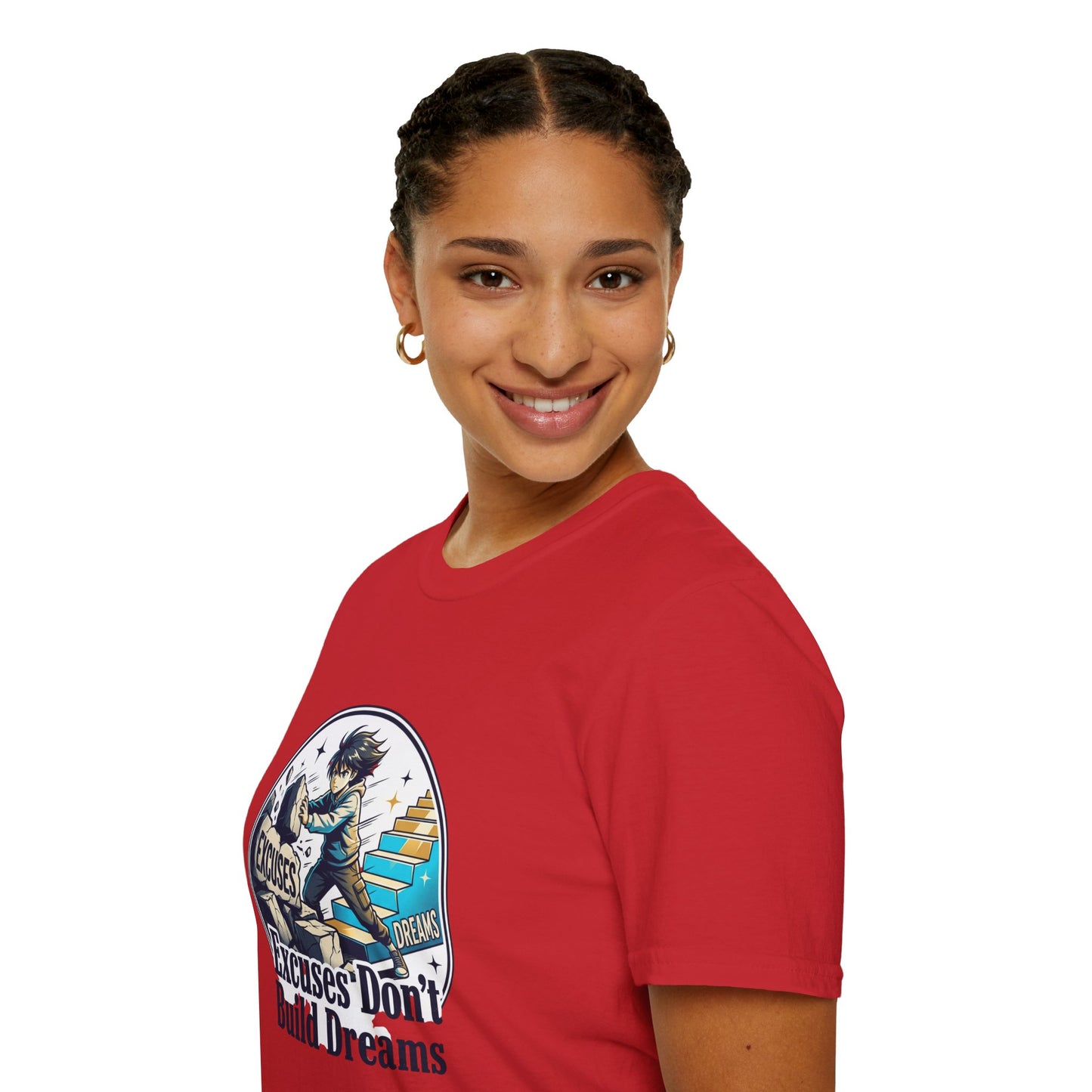 Excuses Don't Build Dreams T-Shirt — Motivational Skateboard Graphic Tee