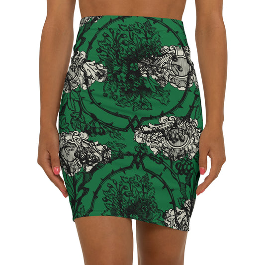 Stylish Womens Fashion Elegant Floral Mid-Waist Skirt