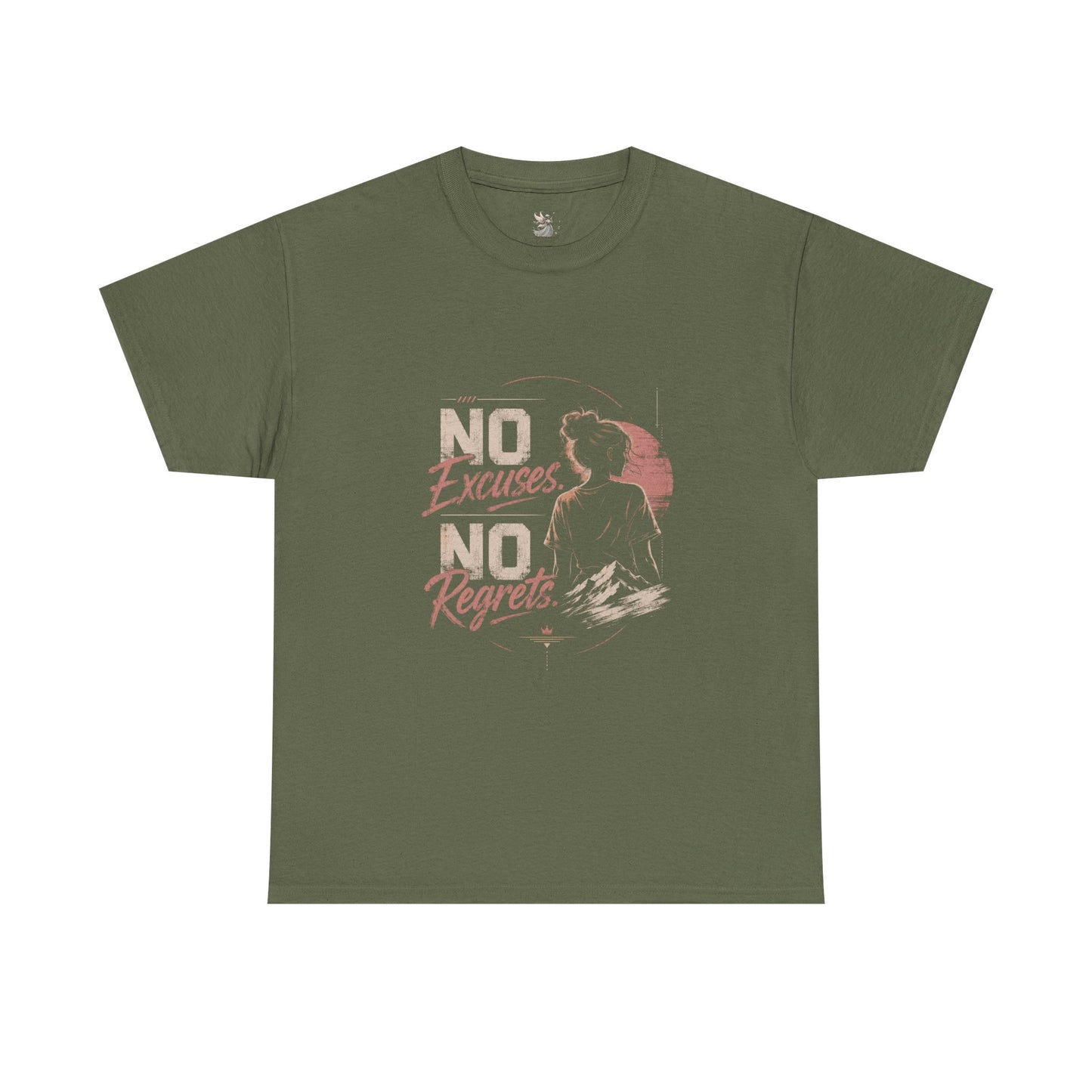 No Excuses No Regrets Tee | Motivational Graphic T-Shirt | Silhouette Design