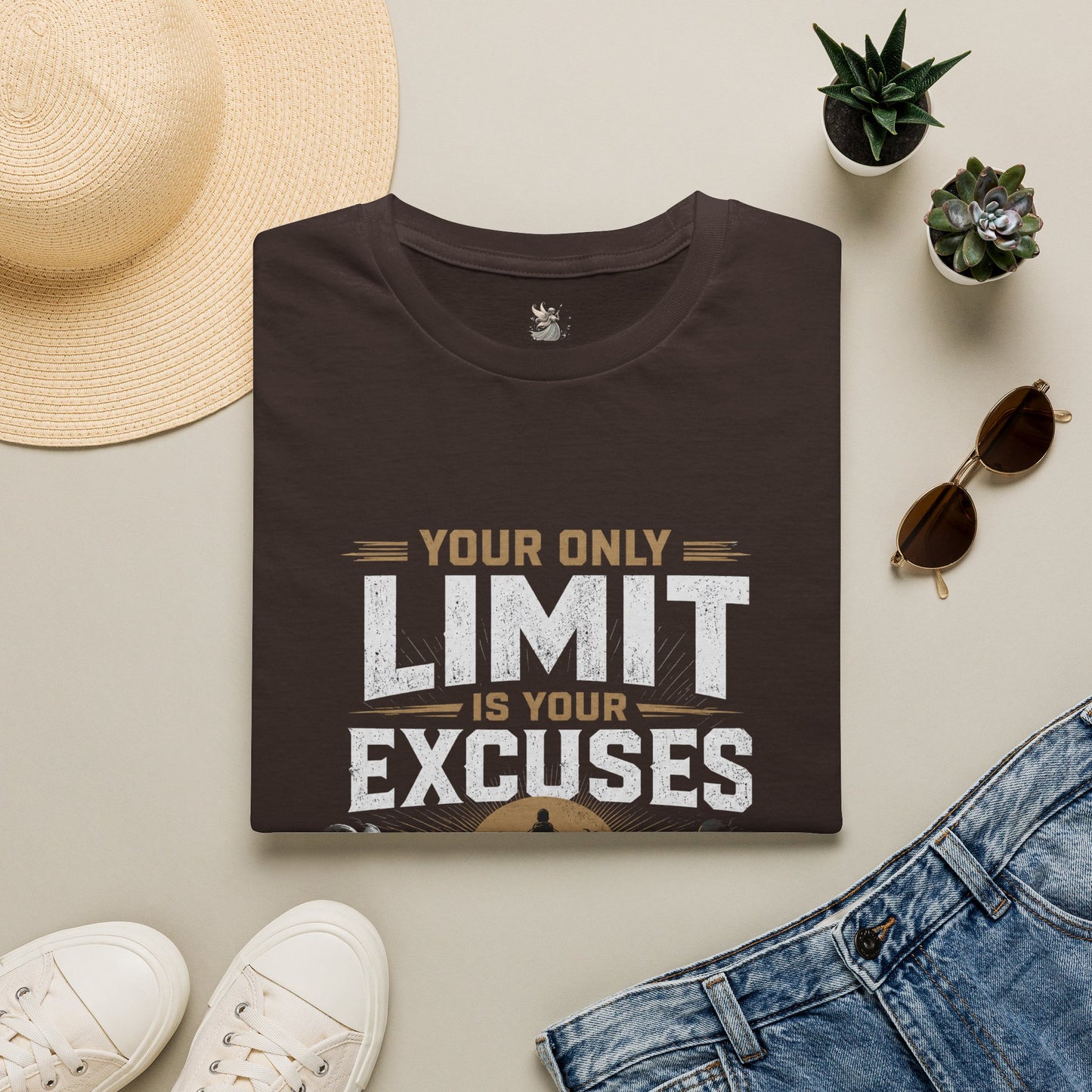 Your Only Limit Is Your Excuses T-Shirt | Motivational Quote Tee