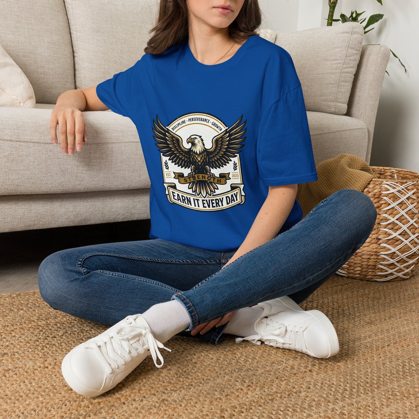 Eagle Emblem Earn It Every Day T-Shirt | Wisdom, Discipline, Perseverance