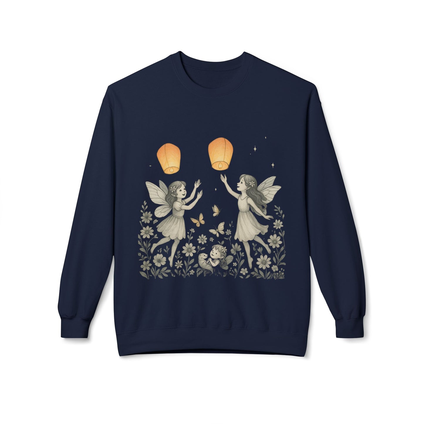Fairy Dreams Crewneck Sweatshirt, Cozy Fleece Sweatshirt, Unisex Pullover, Fantasy Sweatshirt, Magical Gift, Boho Style