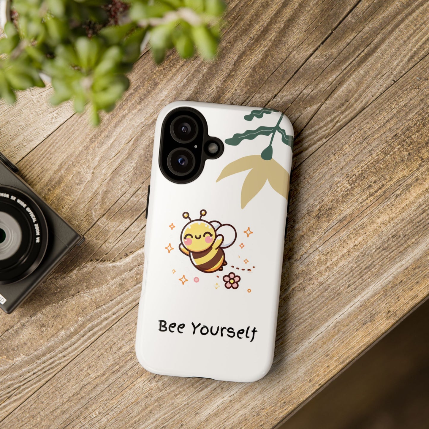 Cute Bee Phone Case - Bee Yourself Design, Tough Cases for Gifts, Cute Accessories, Nature Lovers, Phone Protection