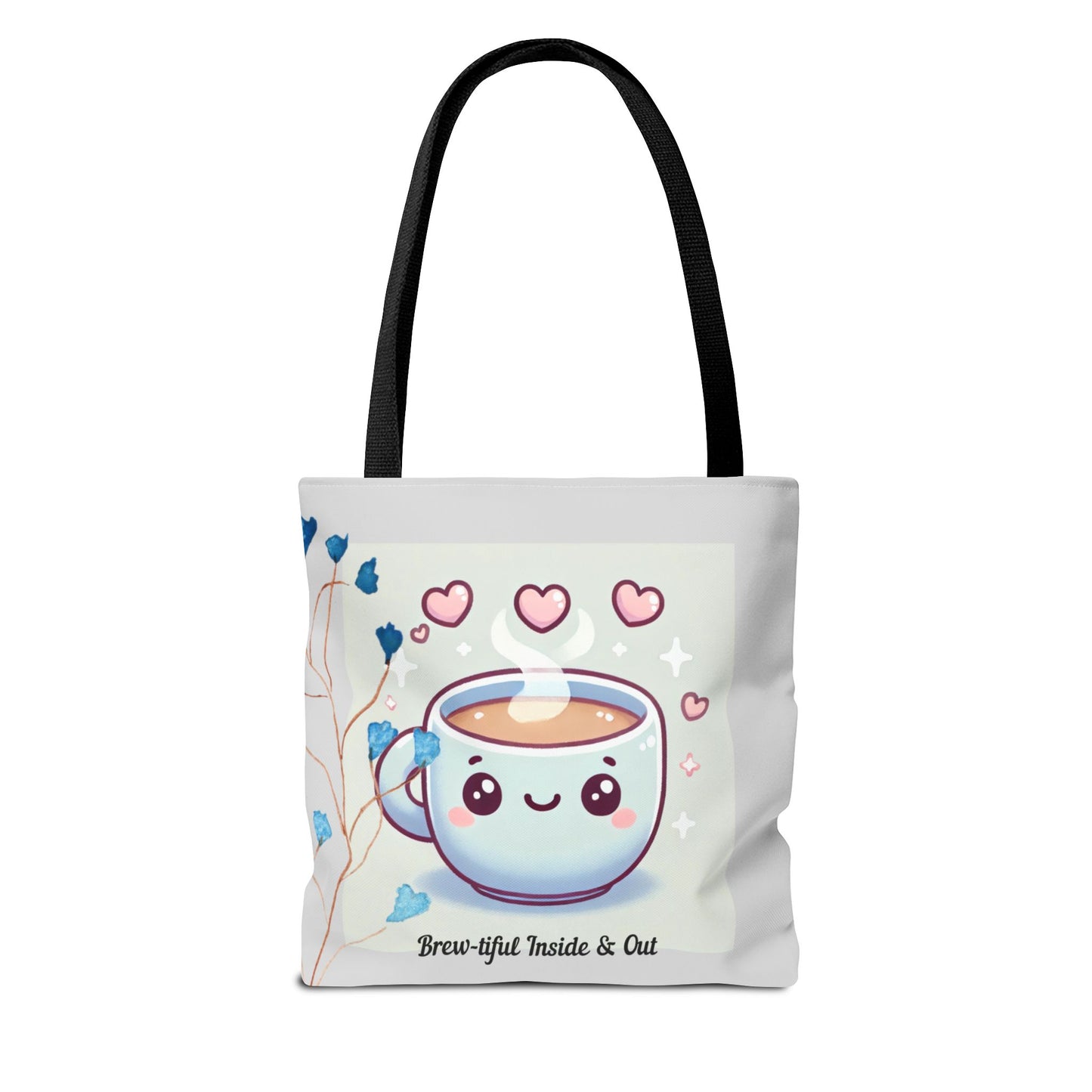 Cute Coffee Tote Bag, AOP Coffee Lover's Gift, Eco-Friendly Shopping Bag, Adorable Canvas Tote for Everyday Use, Heartfelt Design