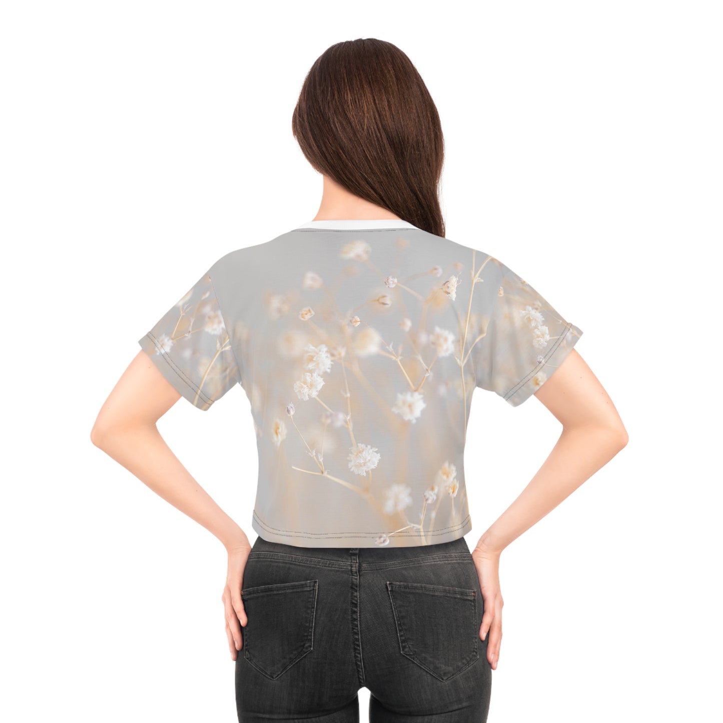 Floral Quote Crop Tee - Inspirational Shirt for Her, Comfy Outfit, Gift for Friends, Trendy Top for Spring, Self-Care Reminder