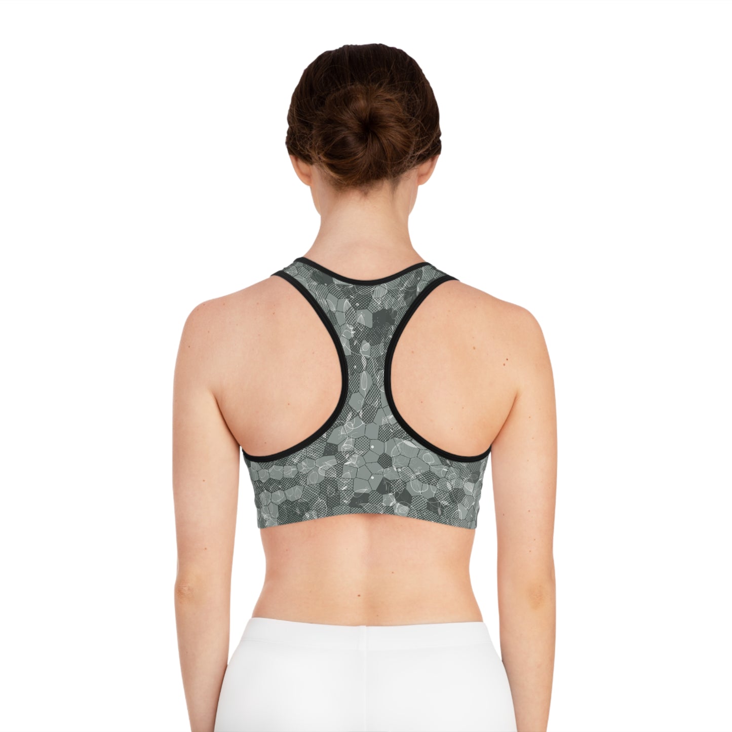 Stylish Sports Bra with Unique Hexagonal Pattern, Activewear for Yoga, Fitness, Dance, Gym, Workout, Gift for Athletes