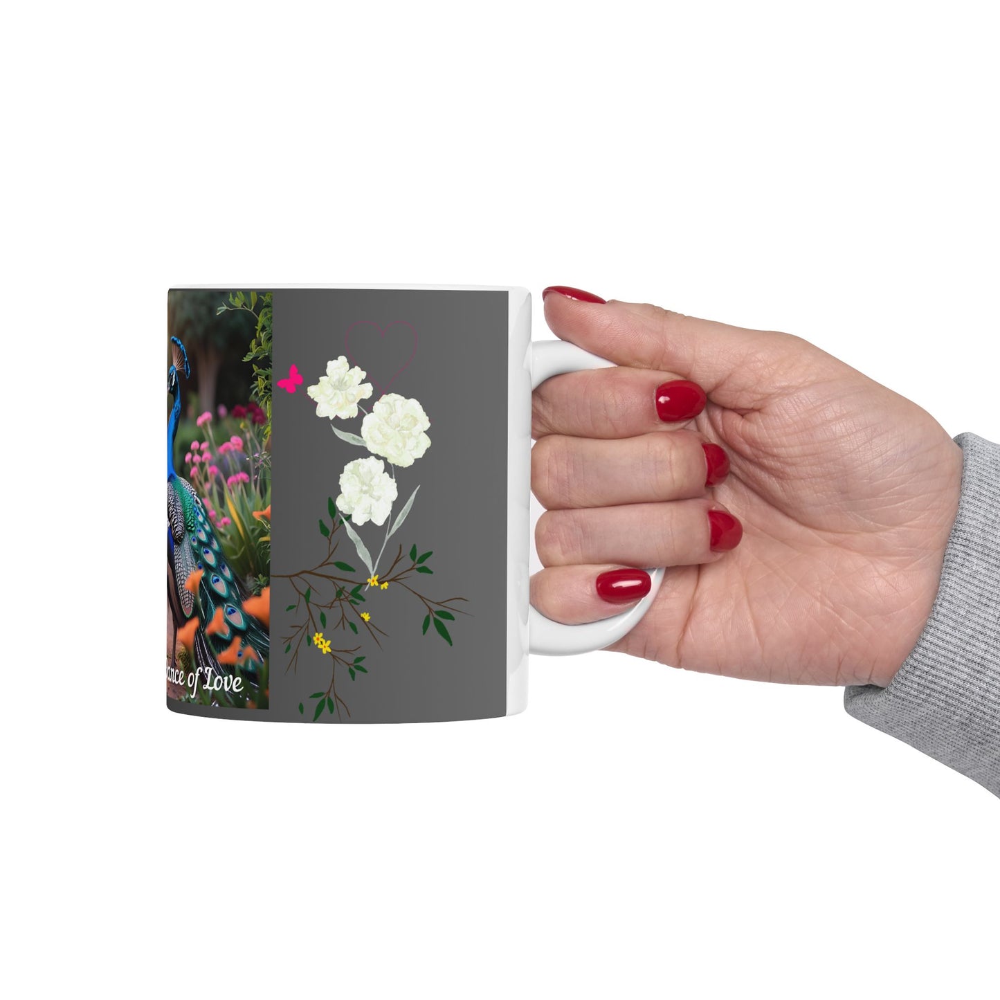Peacock Pair Love Ceramic Mug - Dance of Love, Gift for Nature Lovers, Cute Couples Mug, Unique Home Decor, Animal Lover Gift