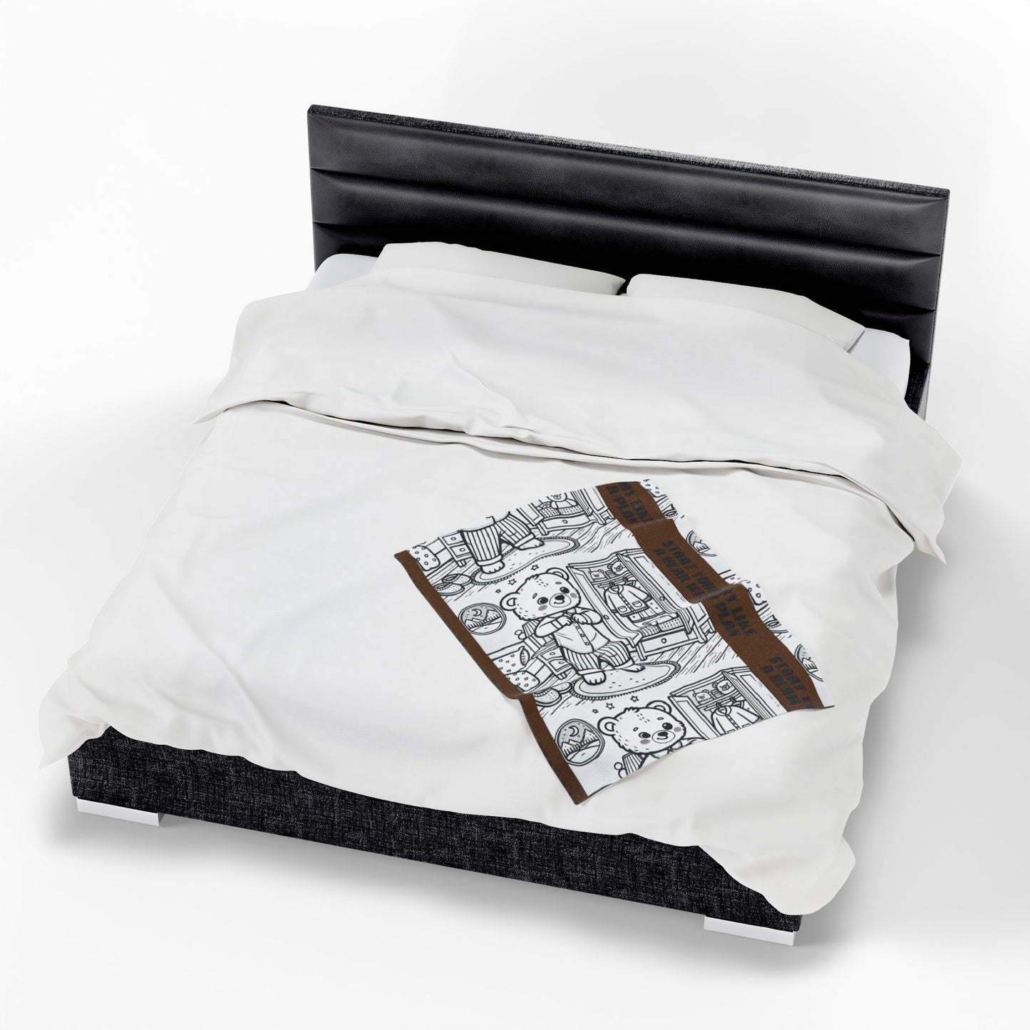 Cozy Bear Velveteen Plush Blanket, Soft Throw for Kids, Nursery Decor, Gift for Baby Shower, Bedtime Comfort, Playroom Accessory