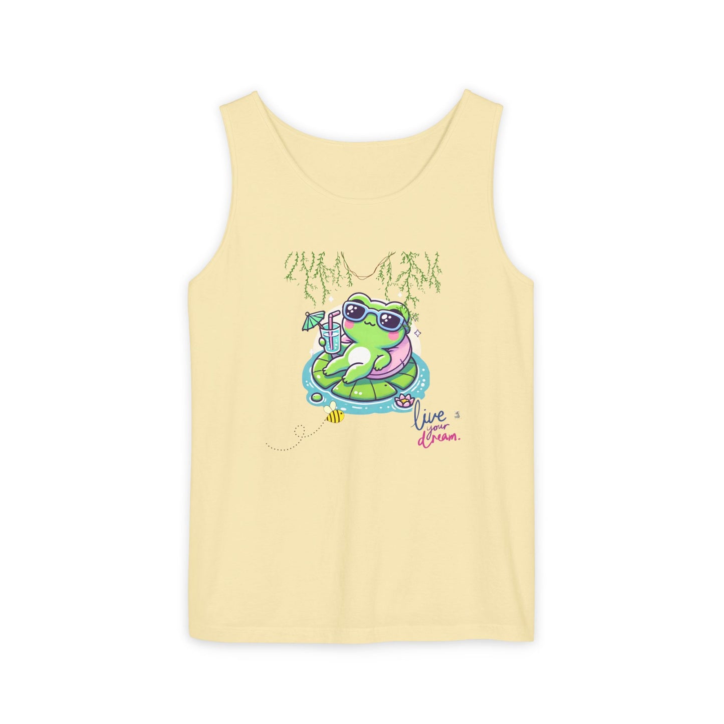 Chill Vibes Frog Tank Top - Summer, Beachwear, Gift for Frog Lovers, Cute Graphic Tee, Unisex Casual Wear