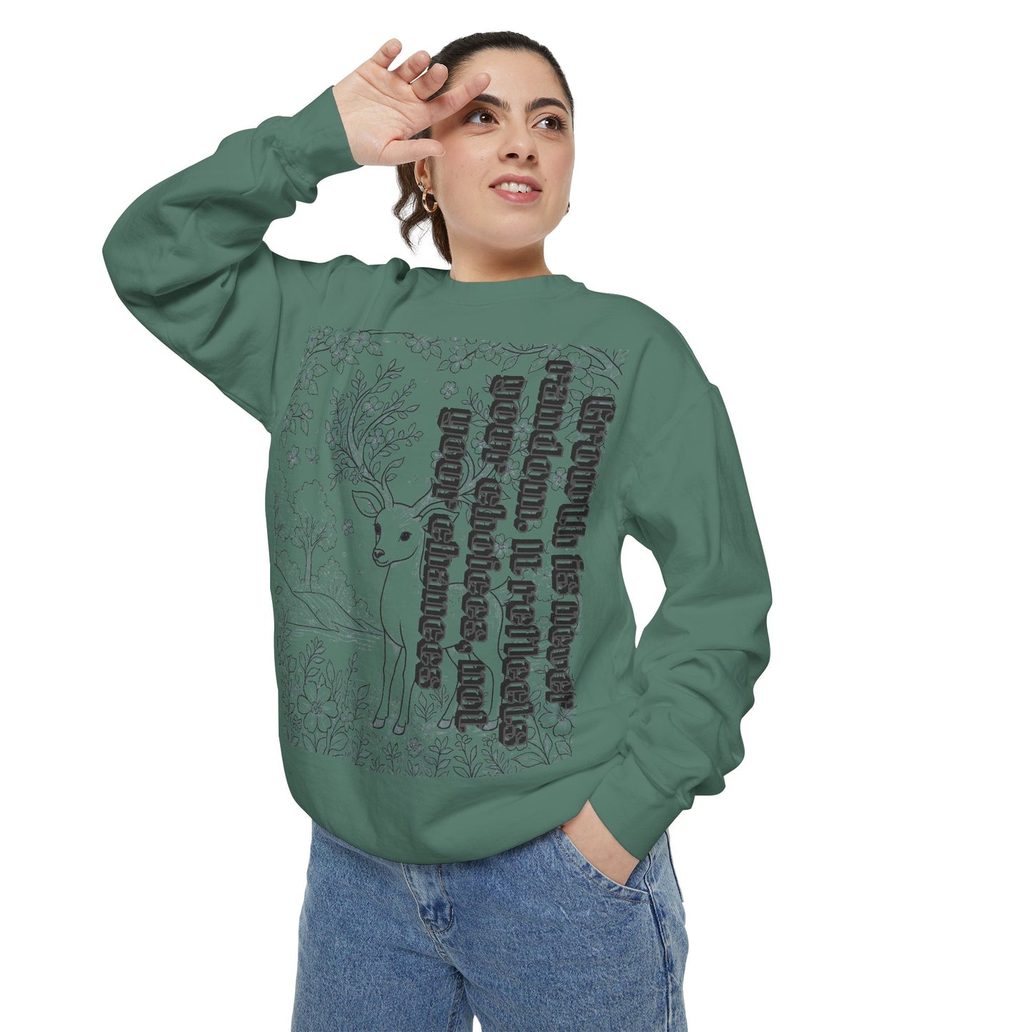 Whimsical Deer Sweatshirt | Cozy Casual Wear, Gift for Nature Lovers, Fall Fashion, Unique Artwork, Unisex Style
