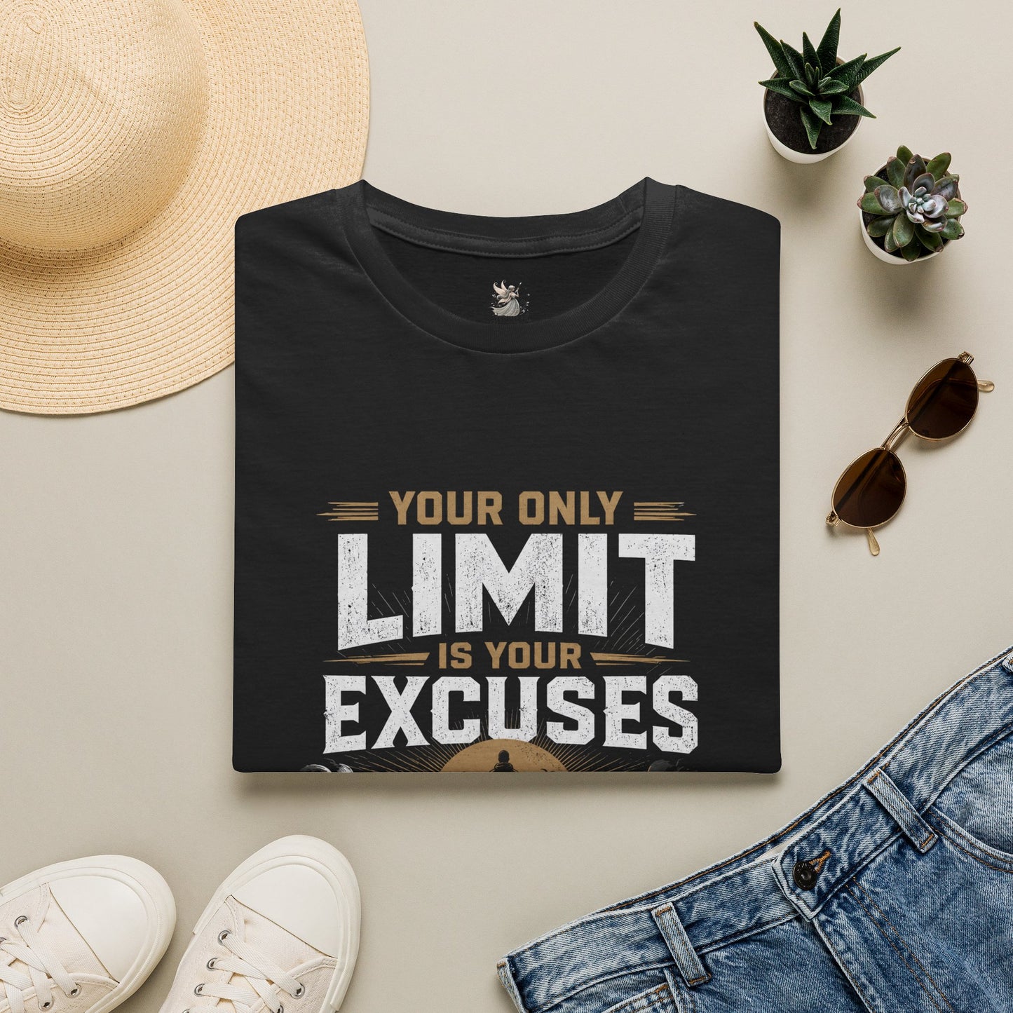 Your Only Limit Is Your Excuses T-Shirt | Motivational Quote Tee