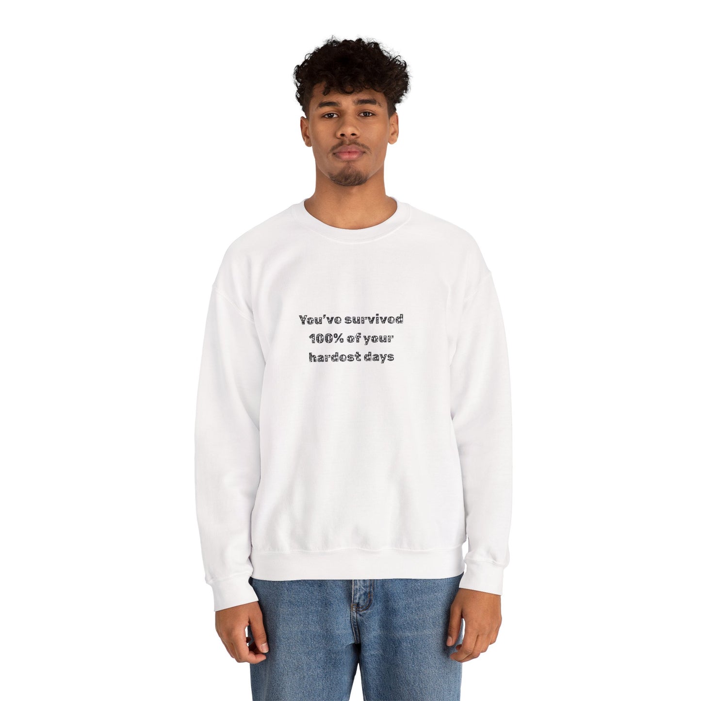 Minimalist Chest Quote Sweatshirt | Subtle Typographic Design