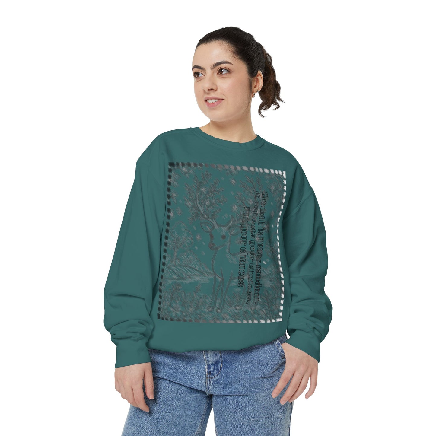 Stylish Unisex Sweatshirt with Deer Design, Cozy Autumn Loungewear, Gift for Him/Her, Perfect for Holidays, Nature Lovers