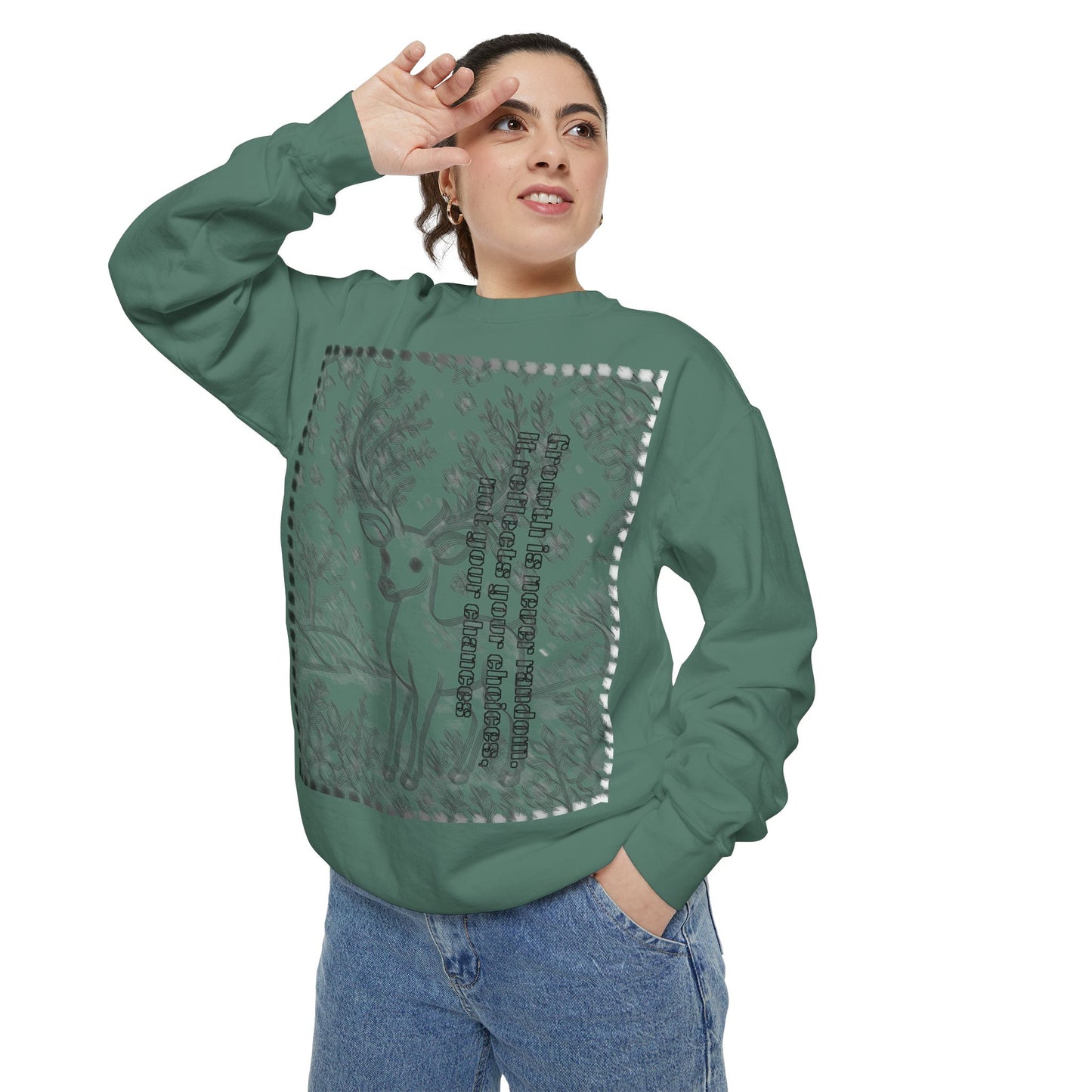 Stylish Unisex Sweatshirt with Deer Design, Cozy Autumn Loungewear, Gift for Him/Her, Perfect for Holidays, Nature Lovers