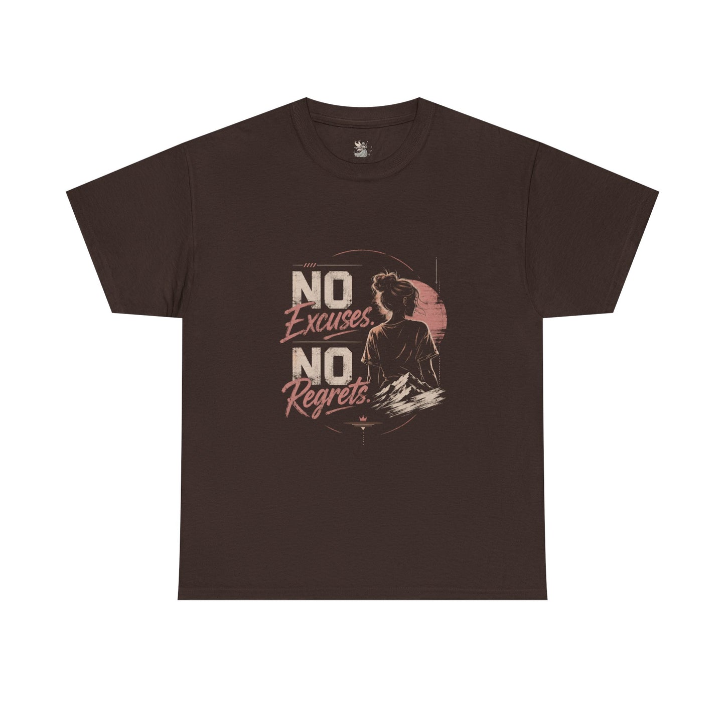 No Excuses No Regrets Tee | Motivational Graphic T-Shirt | Silhouette Design