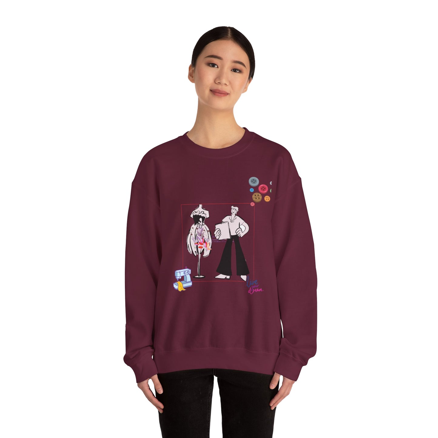 Chic Artistic Crewneck Sweatshirt - Unique Graphic Art, Cozy Gift for Art Lovers, Stylish Layering for Any Occasion, Trendy Sweatshirt