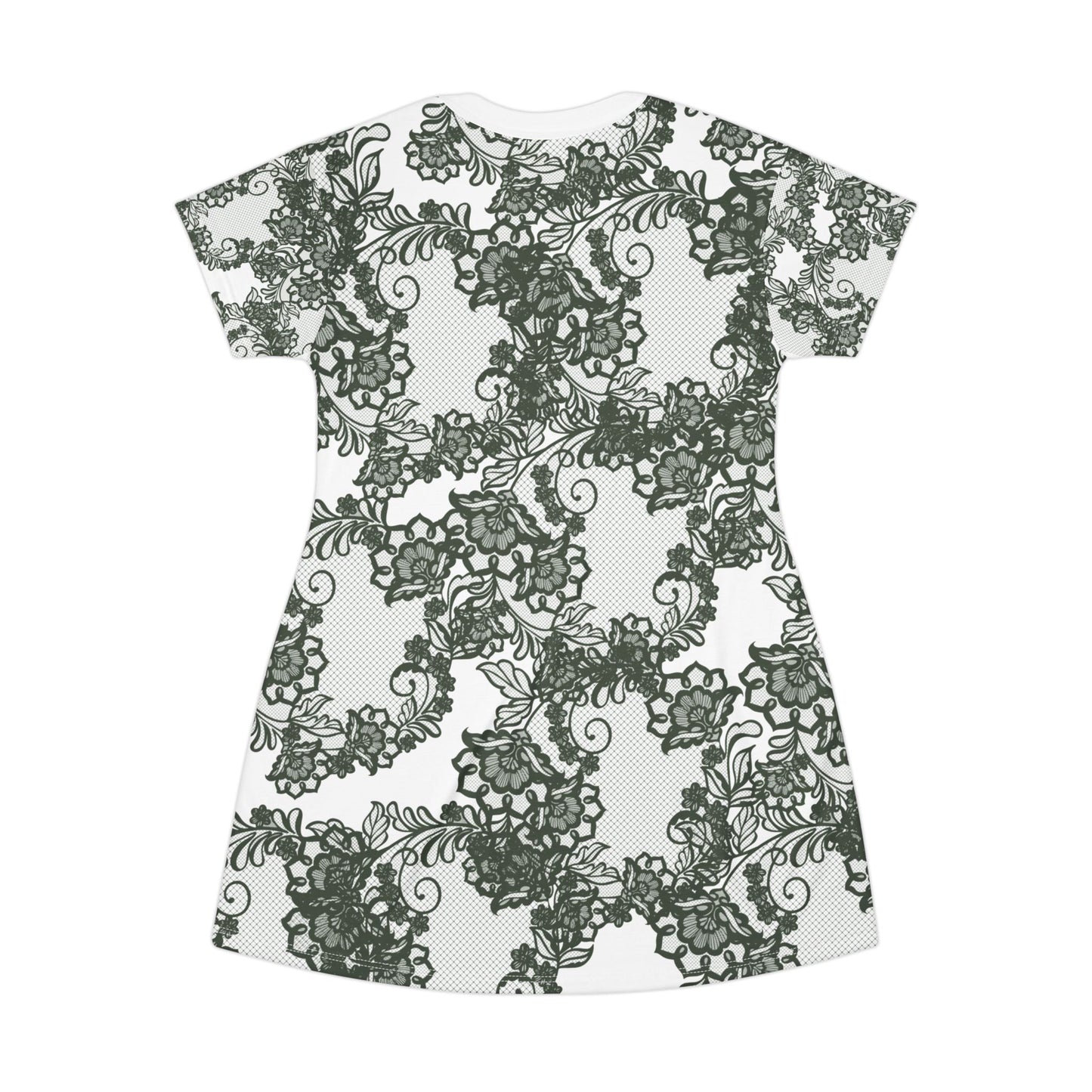 Green Floral T-Shirt Dress, Bohemian Style Dress, Casual Wear, Summer Fashion, Gift for Her, Vacation Outfit
