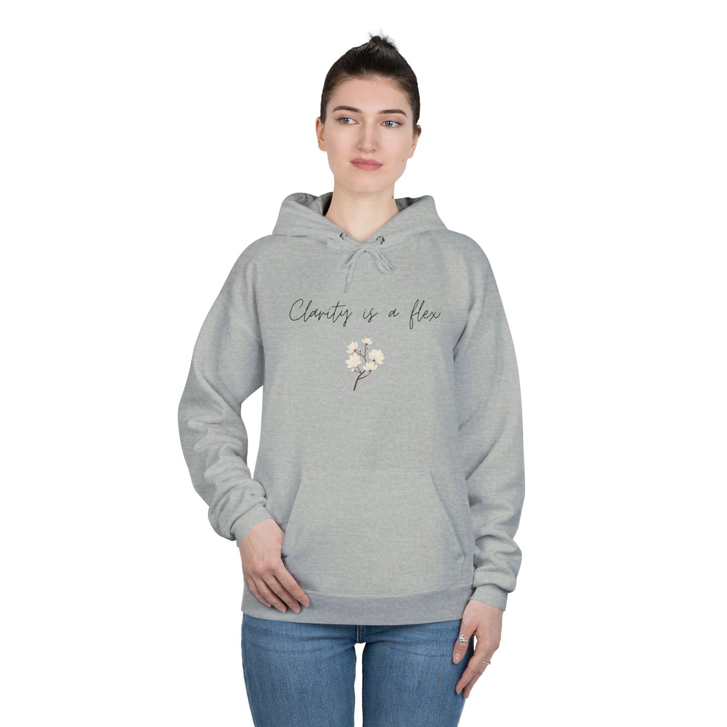 Charity Is a Flower Hoodie — Minimal Floral Charity Quote Pullover