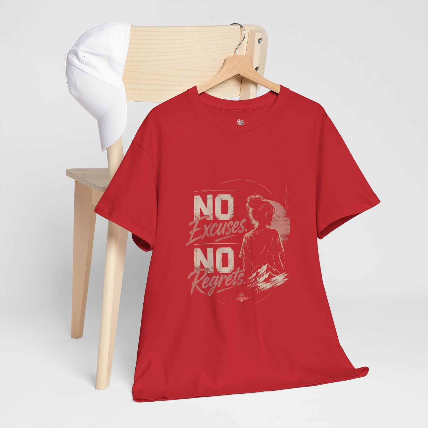 No Excuses No Regrets Tee | Motivational Graphic T-Shirt | Silhouette Design
