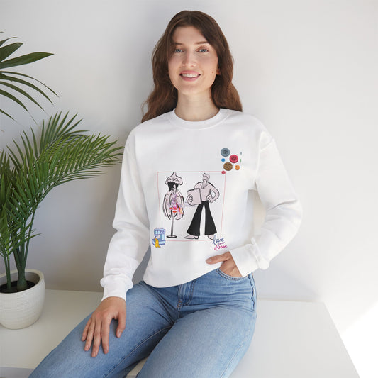 Chic Artistic Crewneck Sweatshirt - Unique Graphic Art, Cozy Gift for Art Lovers, Stylish Layering for Any Occasion, Trendy Sweatshirt