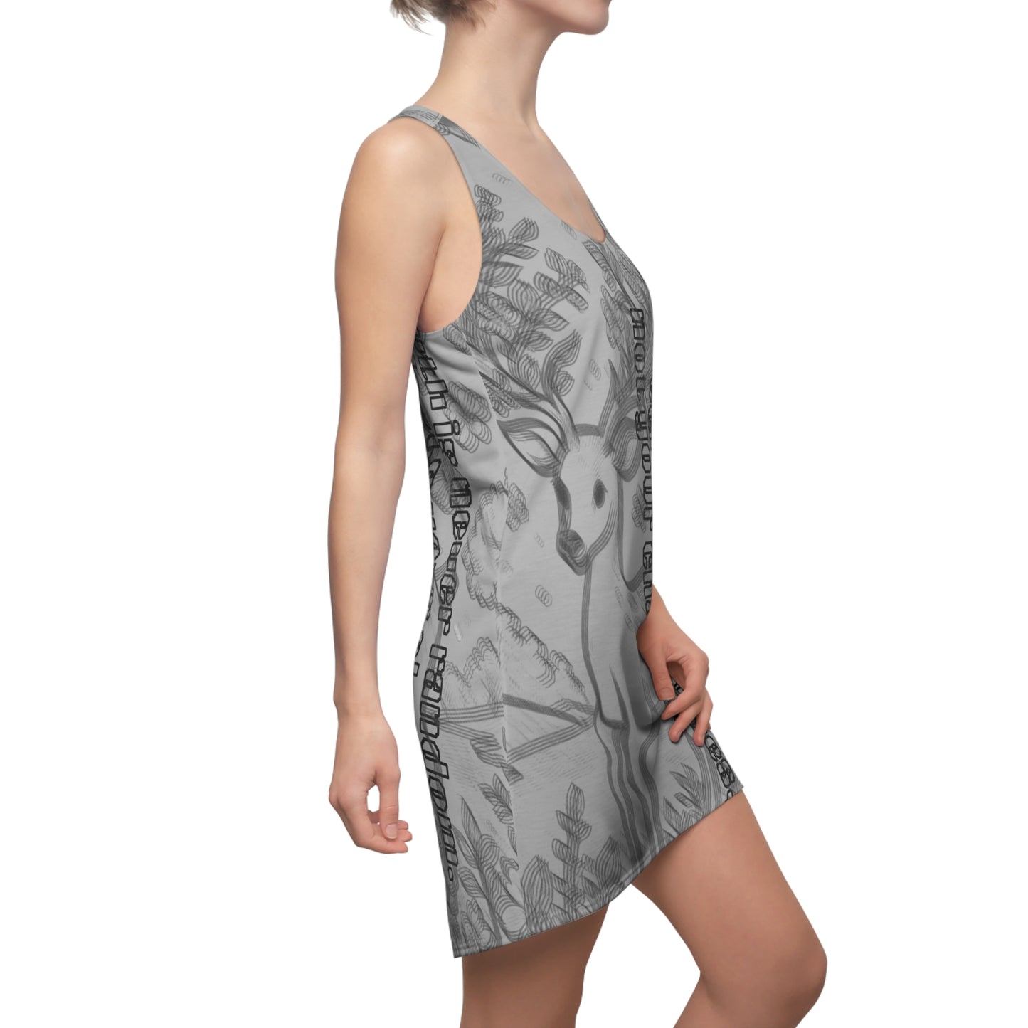 Nature-Inspired Motivational Dress, AOP Racerback Dress, Casual Summer Dress, Gift for Nature Lovers, Inspirational Dress