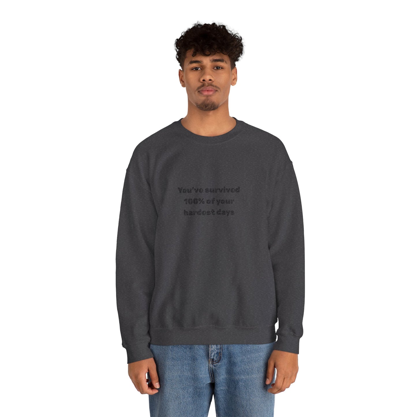 Minimalist Chest Quote Sweatshirt | Subtle Typographic Design