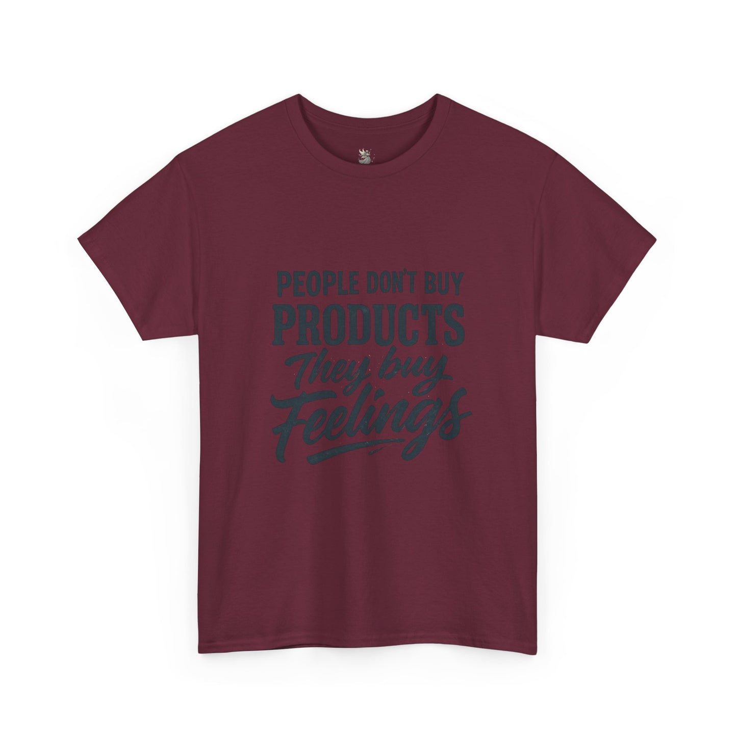 Unisex Heavy Cotton Tee: 'People Don't Buy Products, They Buy Feelings' - Casual Fashion, Gift Idea, Everyday Wear, Comfortable Style, [...]