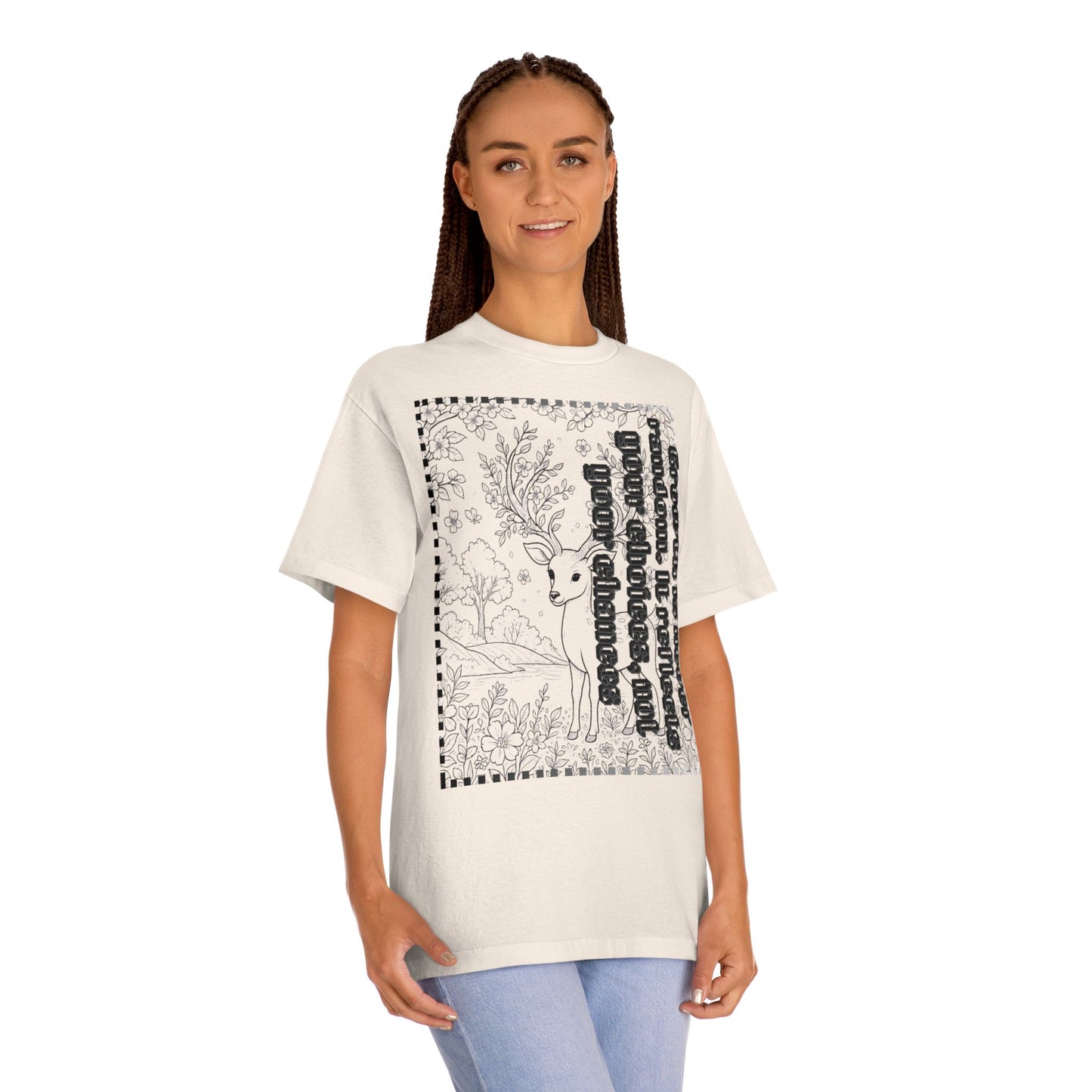 Whimsical Deer Unisex Classic Tee, Nature Lovers Shirt, Gift for Animal Enthusiasts, Eco-Friendly Fashion, Casual Wear