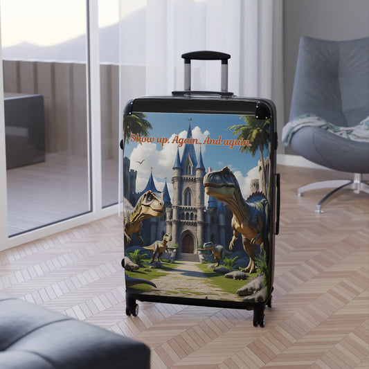Whimsical Dinosaur Suitcase - Adventure Travel Bag, Kids Luggage, Unique Travel Accessory, Fun Gift, Family Vacations