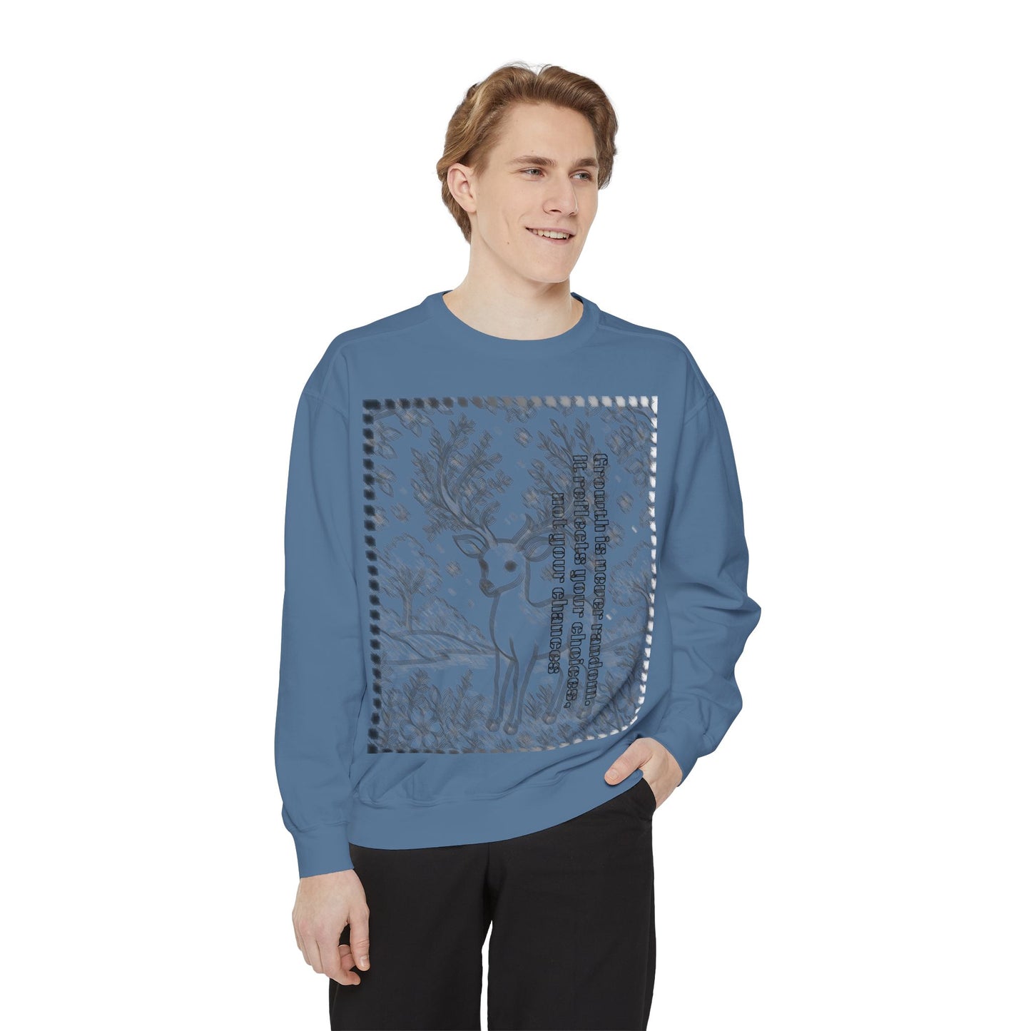 Stylish Unisex Sweatshirt with Deer Design, Cozy Autumn Loungewear, Gift for Him/Her, Perfect for Holidays, Nature Lovers