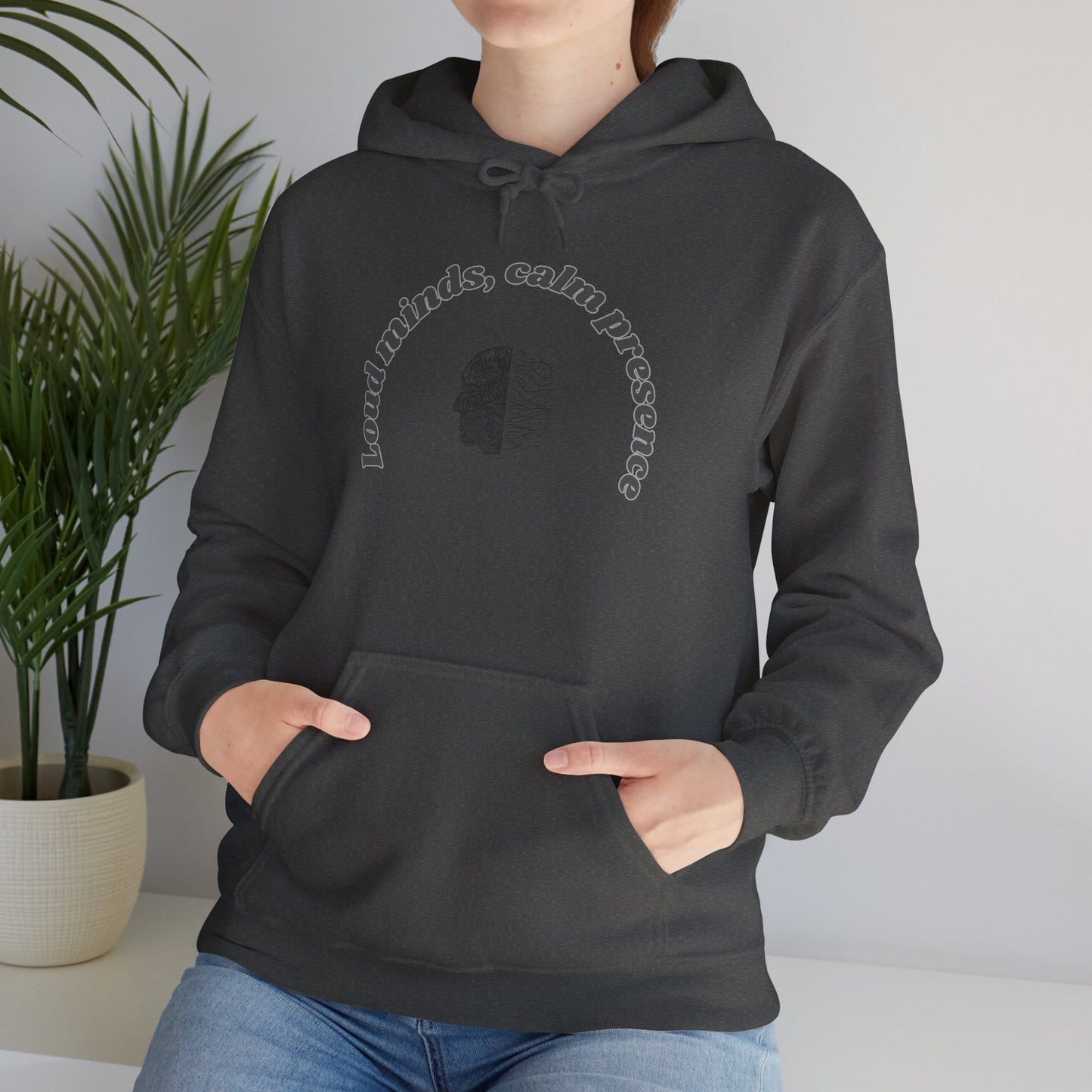 Calming Presence Hoodie - Unisex Heavy Blend™ Sweatshirt, Cozy Layer, Casual Wear, Mindfulness Gift, Relaxation Apparel