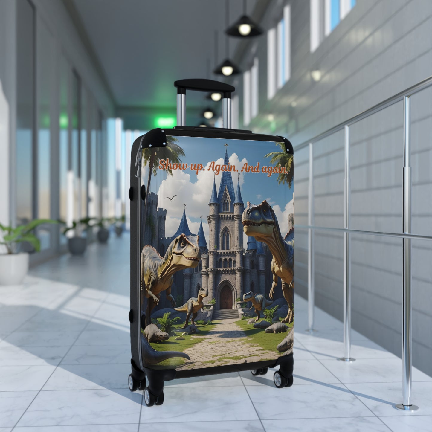 Whimsical Dinosaur Suitcase - Adventure Travel Bag, Kids Luggage, Unique Travel Accessory, Fun Gift, Family Vacations