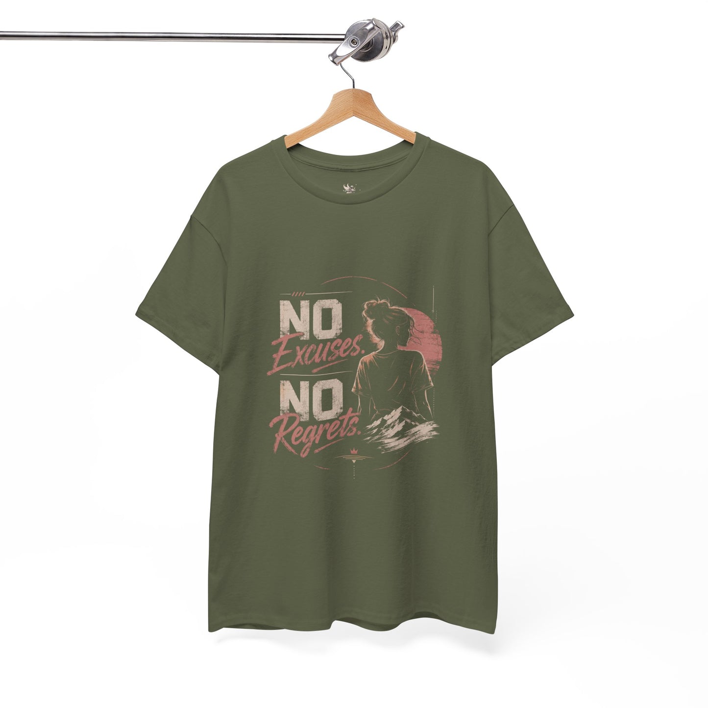 No Excuses No Regrets Tee | Motivational Graphic T-Shirt | Silhouette Design