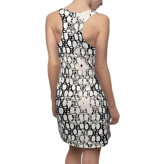 Chic Abstract Dress, Women's Racerback Dress, Stylish Sleeveless Dress, Modern Trendy Dress, Fashionable Cocktail Dress, Elegant Summer
