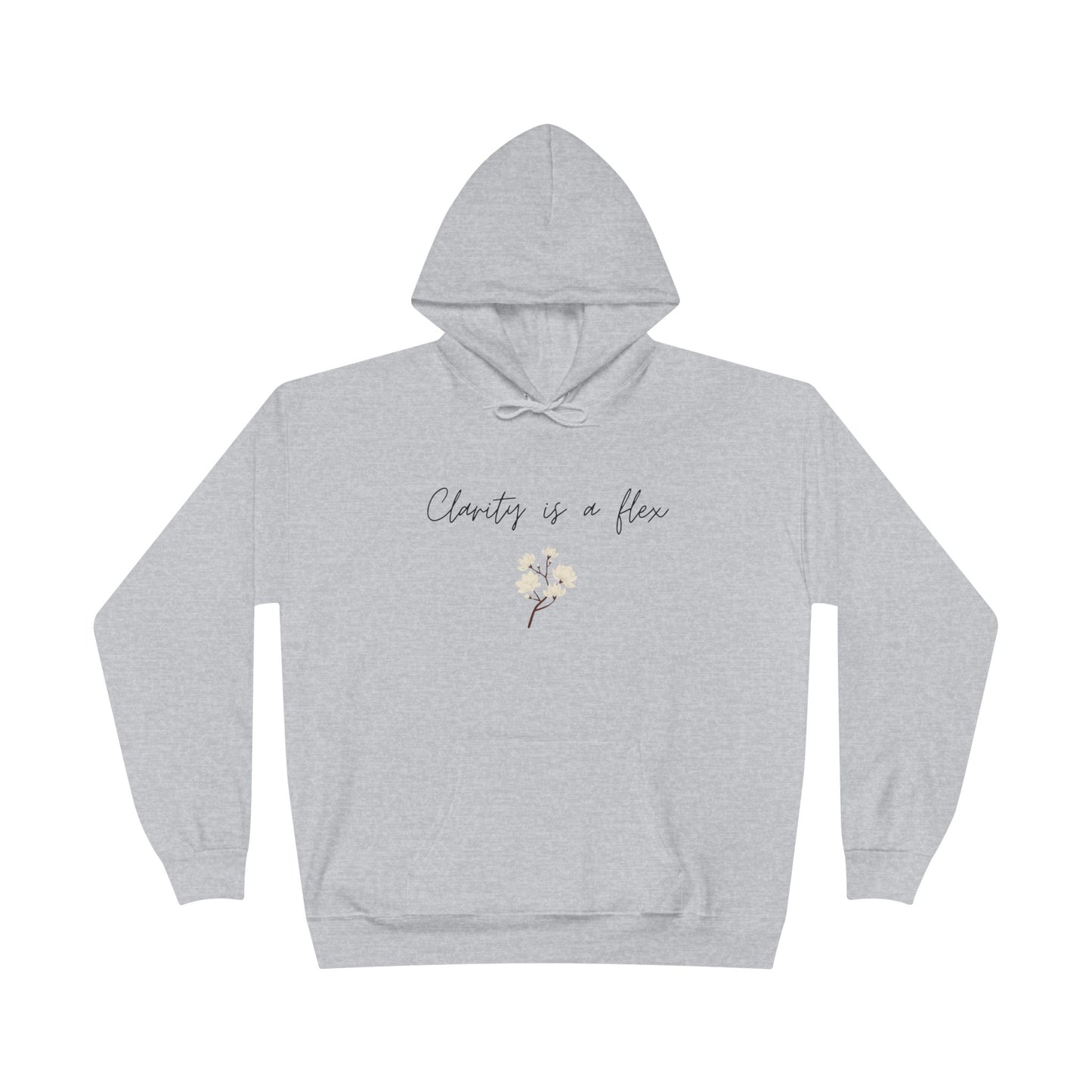 Charity Is a Flower Hoodie — Minimal Floral Charity Quote Pullover