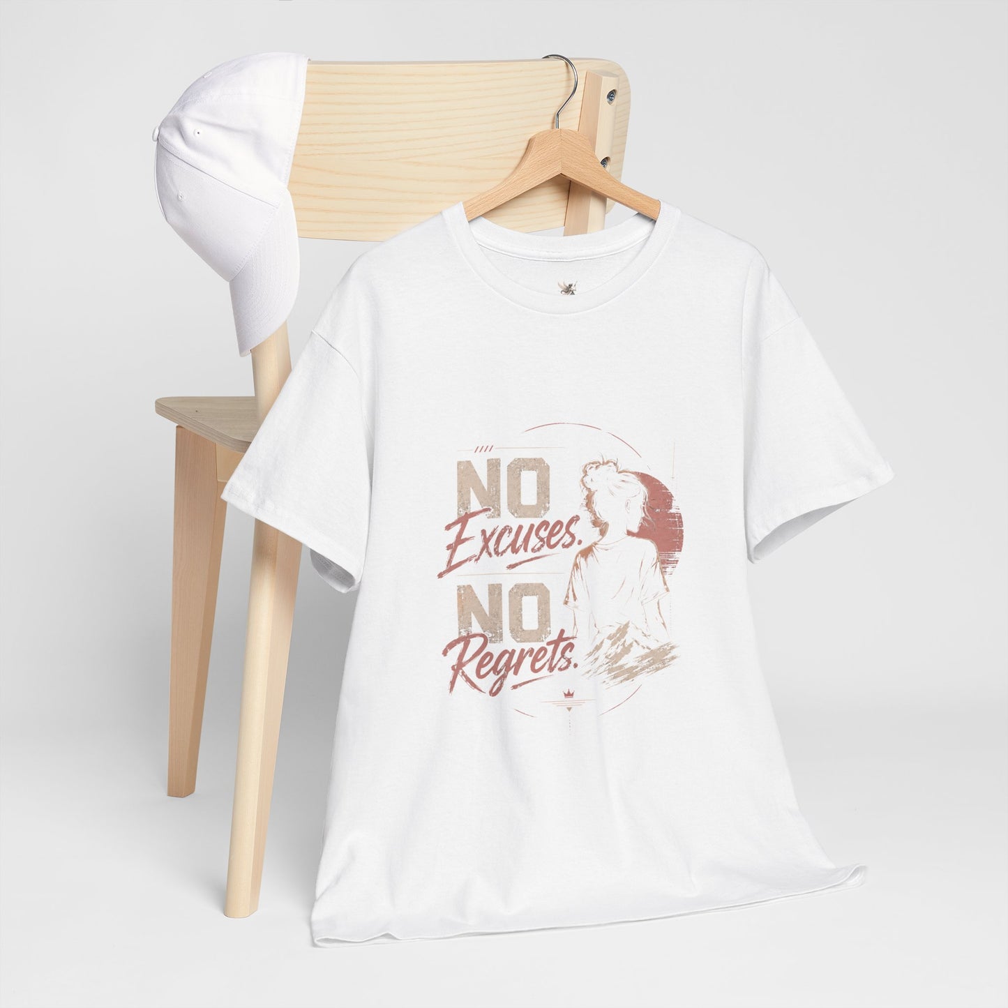 No Excuses No Regrets Tee | Motivational Graphic T-Shirt | Silhouette Design