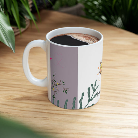 Whimsical Bee-Themed Ceramic Mug - Perfect for Tea Lovers, Gifts for Her, Inspirational Coffee Cup, Nature Lovers' Gift, Floral Drinkware