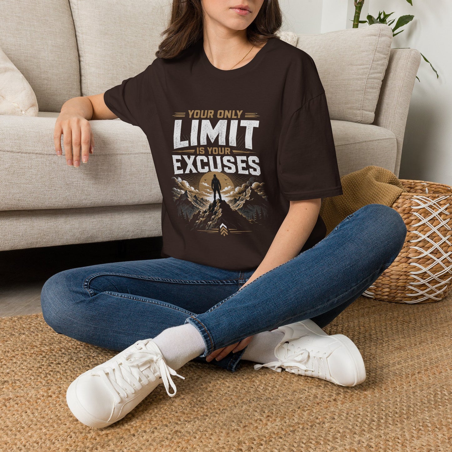 Your Only Limit Is Your Excuses T-Shirt | Motivational Quote Tee
