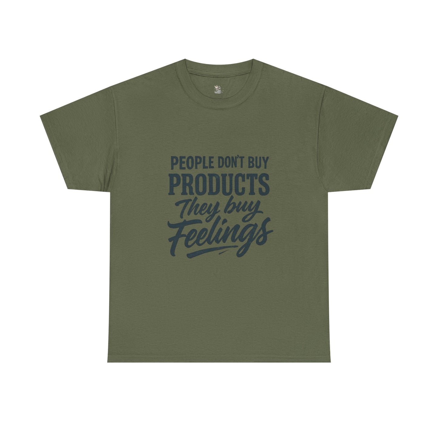 Unisex Heavy Cotton Tee: 'People Don't Buy Products, They Buy Feelings' - Casual Fashion, Gift Idea, Everyday Wear, Comfortable Style, [...]
