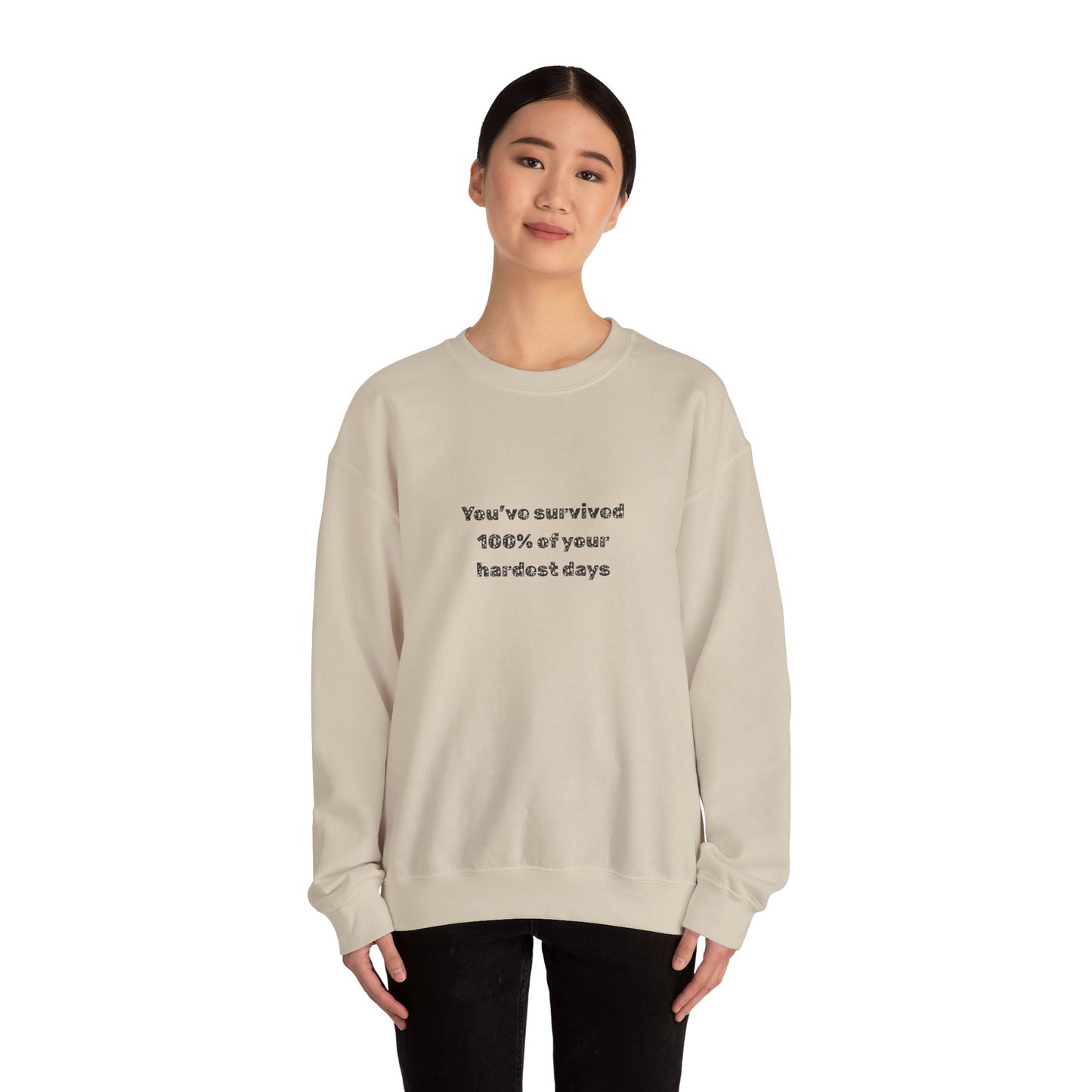 Minimalist Chest Quote Sweatshirt | Subtle Typographic Design