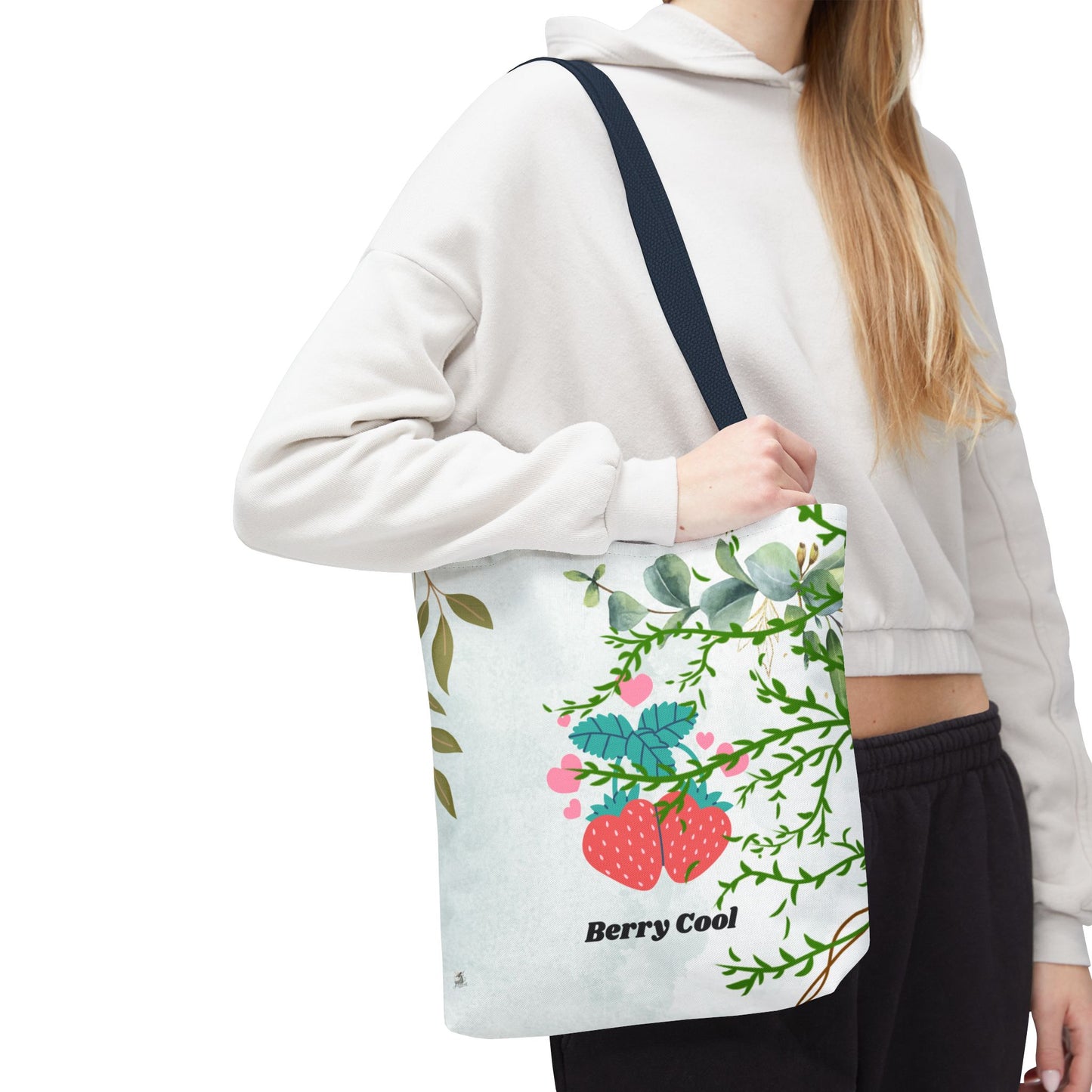 Berry Cool Tote Bag, Spring Fashion Accessory, Eco-Friendly Shopping Bag, Gift for Her, Floral Tote