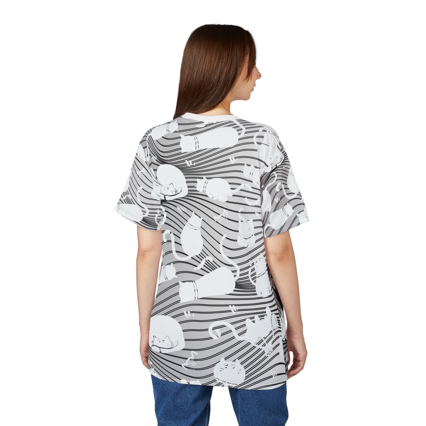 Cat-Themed Unisex Tee, AOP Cut & Sew Shirt, Fun Pet Lover Gift, Unique Cat Apparel, Comfortable Everyday Wear, Perfect for Cat Lovers, [...]