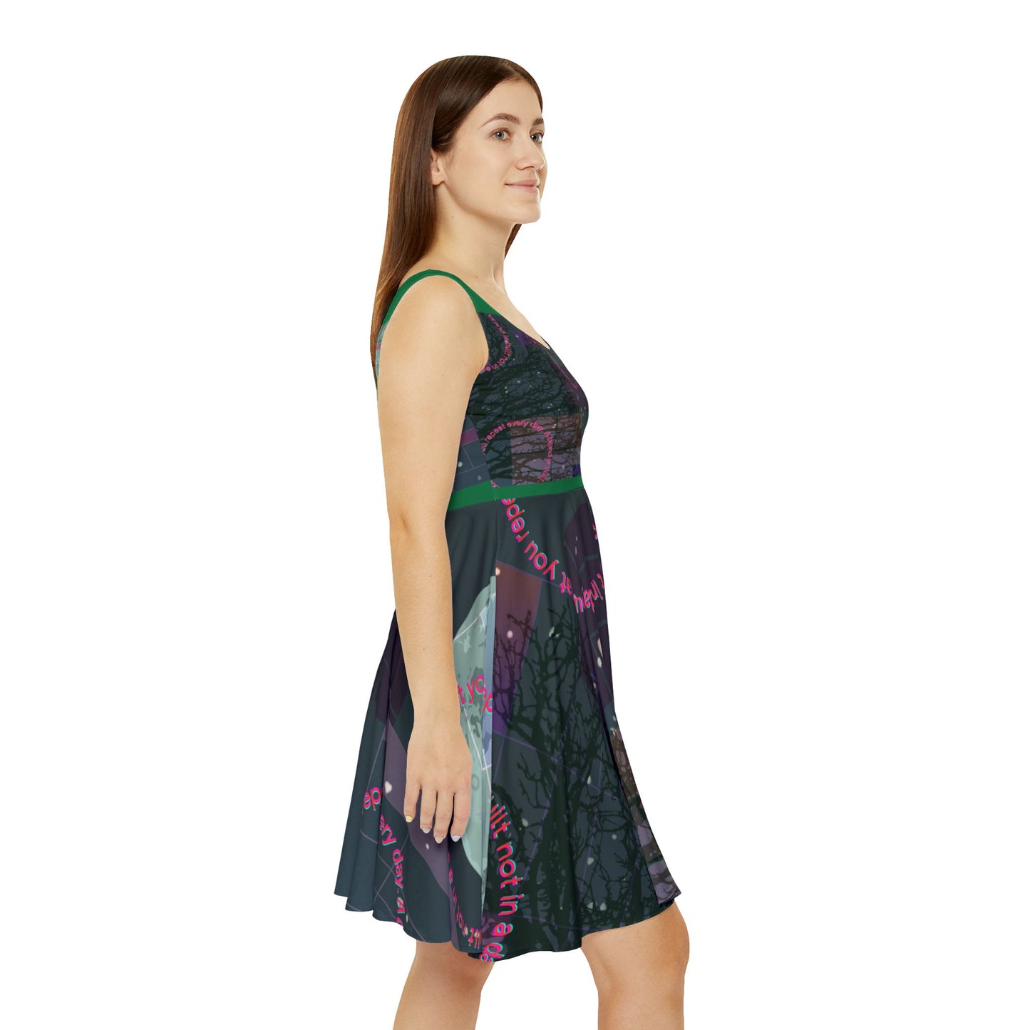 Cosmic Dreams Women's Skater Dress - Nostalgic Aesthetic Fashion, Perfect for Casual Outings, Summer Parties, Festivals, and Date Nights