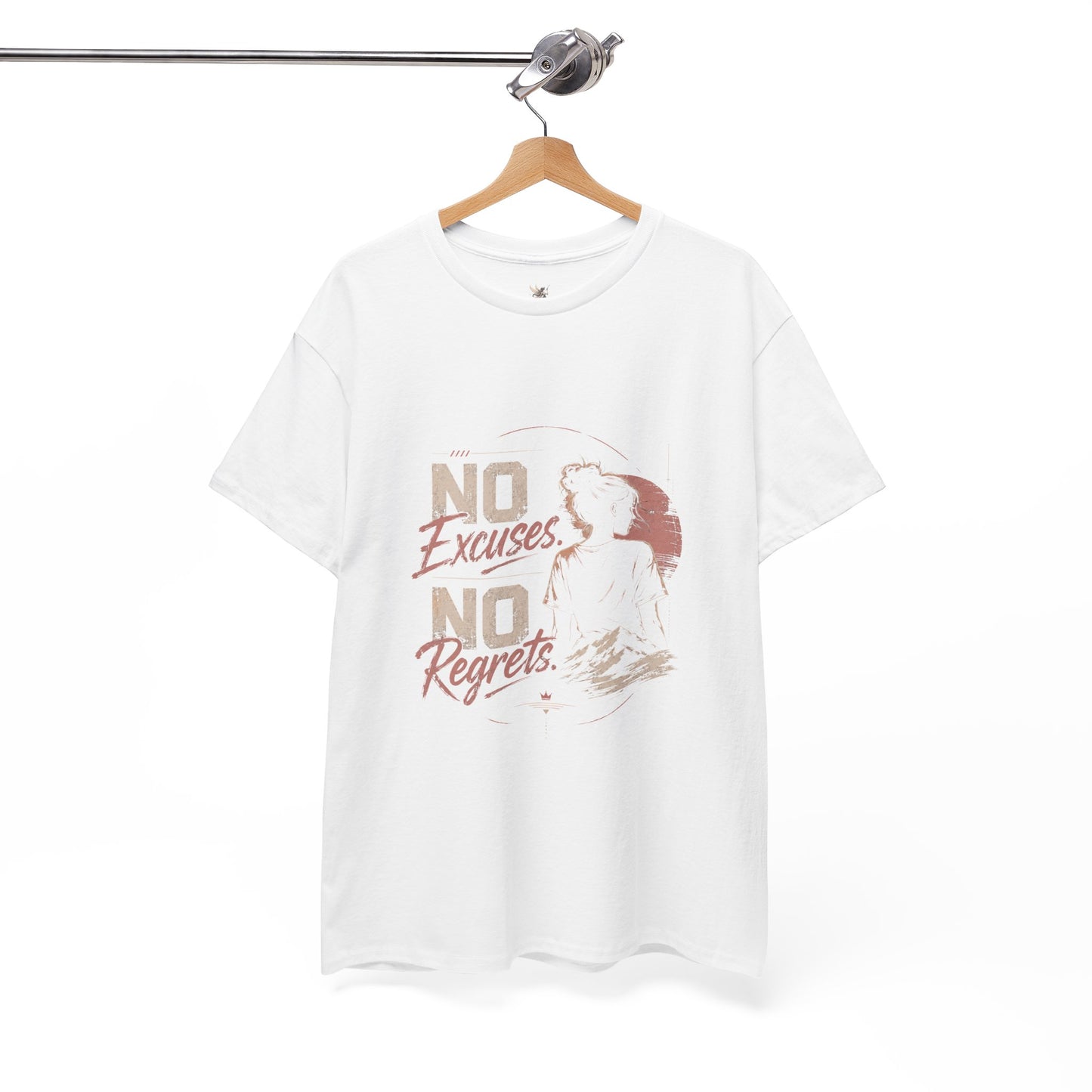No Excuses No Regrets Tee | Motivational Graphic T-Shirt | Silhouette Design
