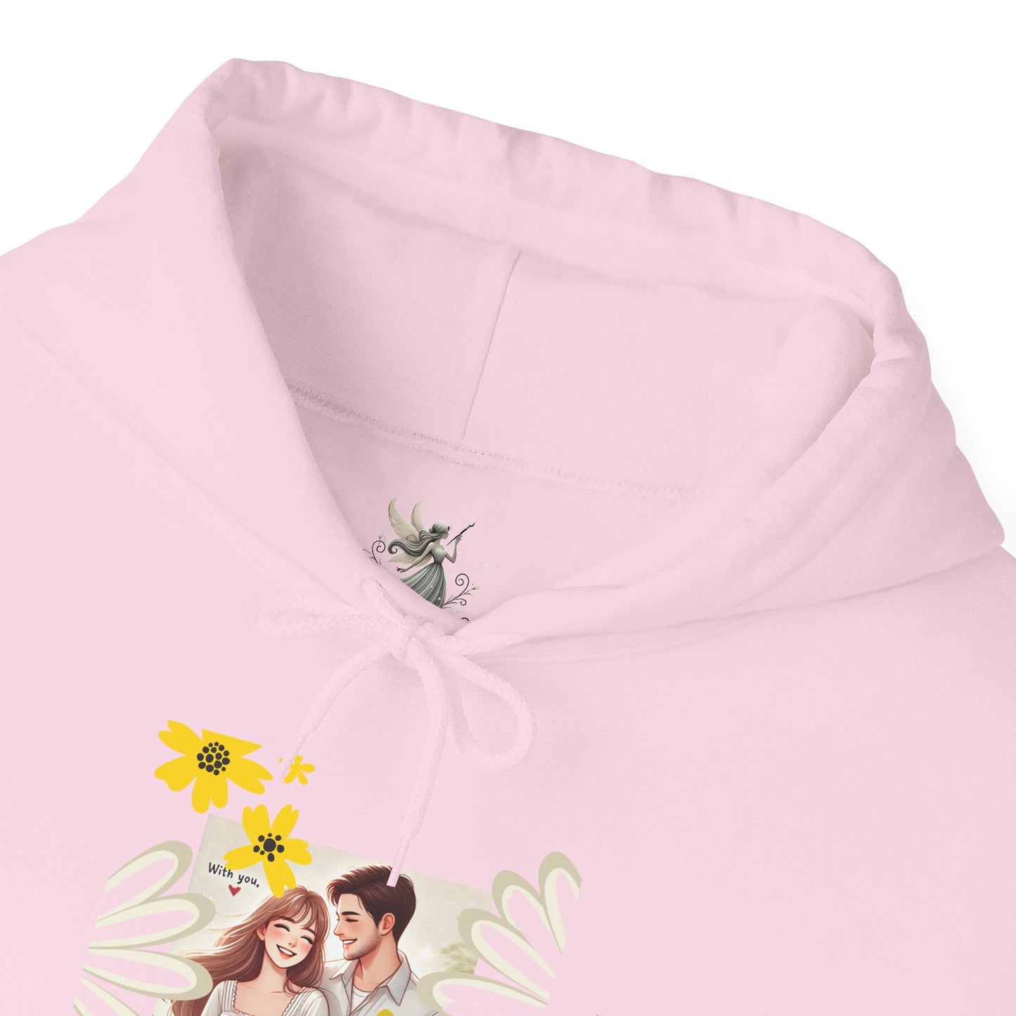 Romantic Couple Hooded Sweatshirt, Cozy Sweatshirts, Couple Gift, Valentine's Day Hoodie, Unisex Hooded Sweatshirt, Floral Hoodies