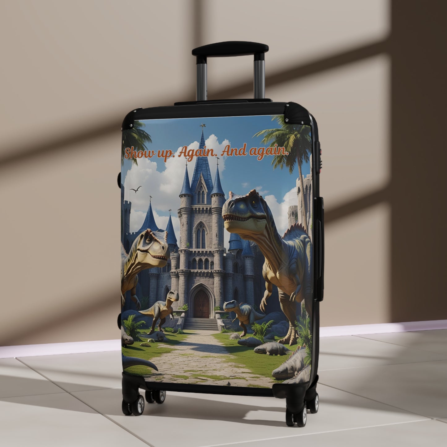 Whimsical Dinosaur Suitcase - Adventure Travel Bag, Kids Luggage, Unique Travel Accessory, Fun Gift, Family Vacations