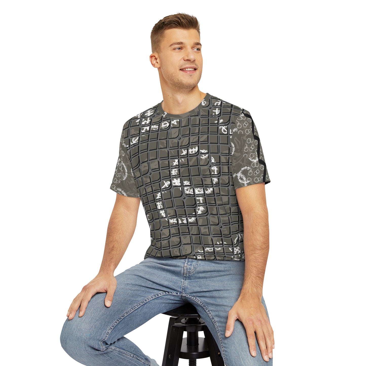 Men's AOP Tee with Motivational Print - Perfect for Casual Wear, Gifts, Summer Outfits, Fashion Statement, Everyday Comfort