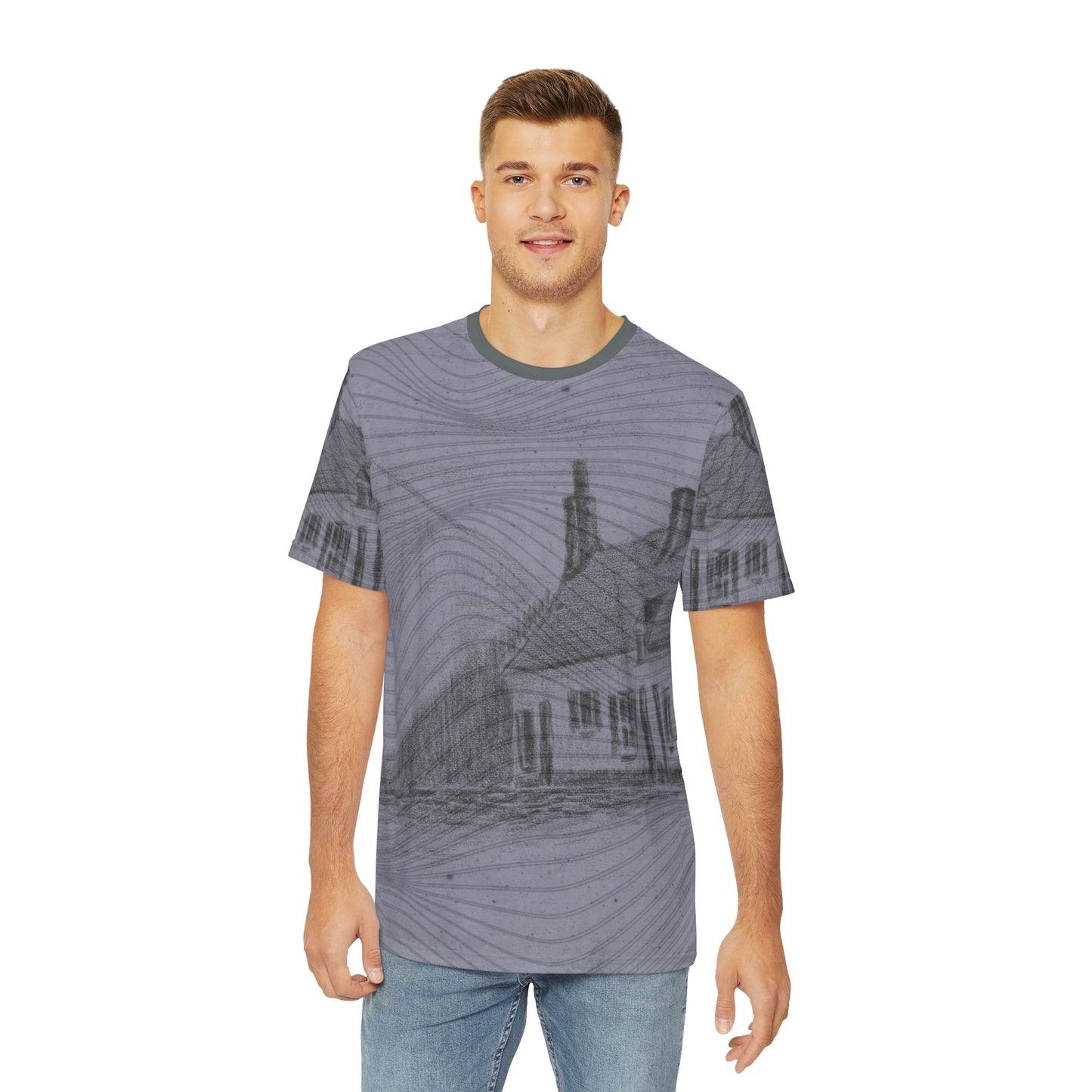 Stylish Home-Inspired Men's Tee, Graphic T-Shirt, Casual Wear, Unique Gift, Everyday Comfort, Black and White Art Design