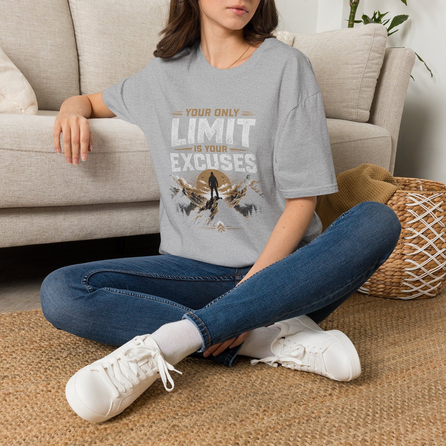 Your Only Limit Is Your Excuses T-Shirt | Motivational Quote Tee