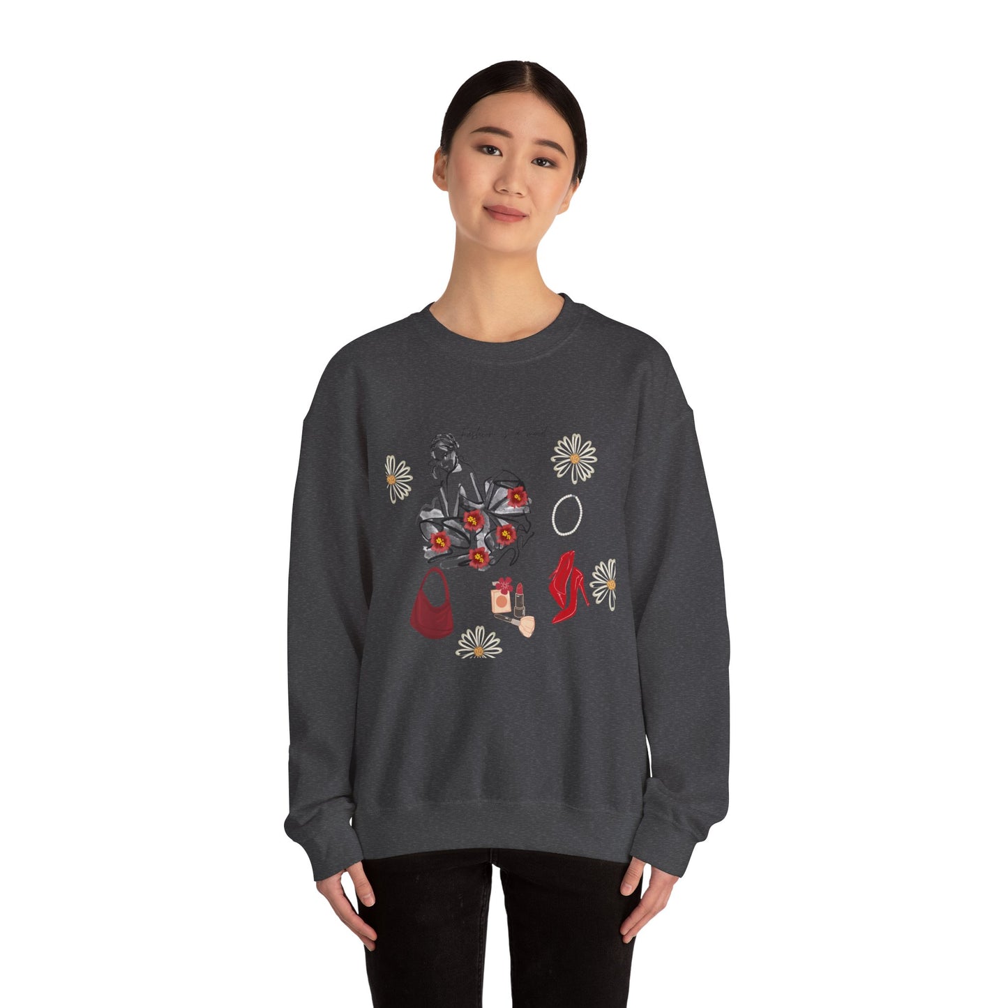 Fashion Illustration Sweatshirt - Modern Woman Style